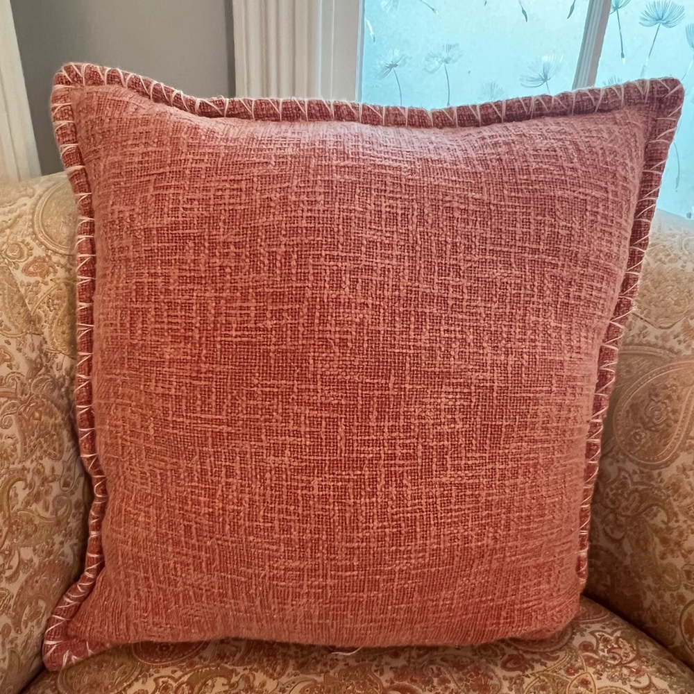 Pillow, pink/ orange